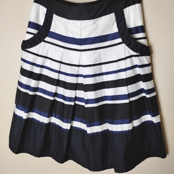 Ann Taylor A-Line Skirt 2 Collegiate Preppy Striped Cotton Old Money Aesthetic - Picture 8 of 10